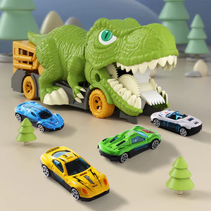 Dinosaurio traga autos
